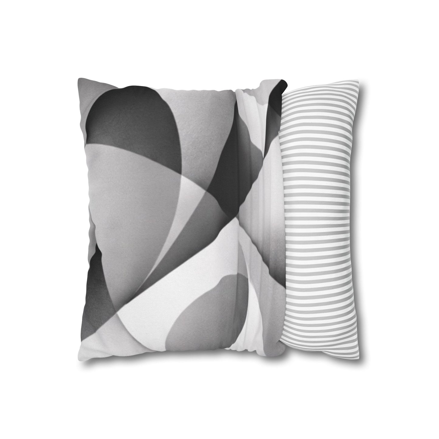 Abstract Black White Wave Pillowcase | Square Pillow