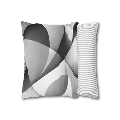 Abstract Black White Wave Pillowcase | Square Pillow