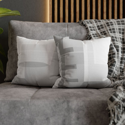 Abstract Geometric Grid Spun Polyester Pillowcase