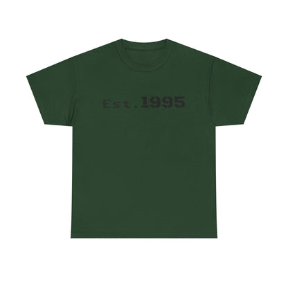 Vintage minimalist Est. 1995 T-shirt by Printify featuring a simple "Born in 1995" birthday design on a casual tee.