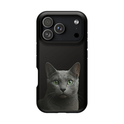 Russian Blue Cat Phone Case — Magnetic Impact-Resistant iPhone Cover
