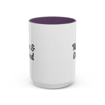 Motivational Rise & Grind Coffee Mug, Black Accent Mug, Daily Inspiration, Gift for Coffee Lovers, 11oz 15oz Ceramic Cup