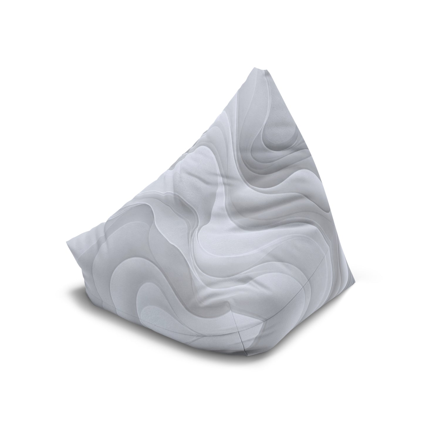 Abstract White Wave Pattern Bean Bag Chair Cover | Modern Geometric Home Decor