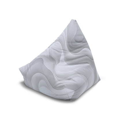 Abstract White Wave Pattern Bean Bag Chair Cover | Modern Geometric Home Decor