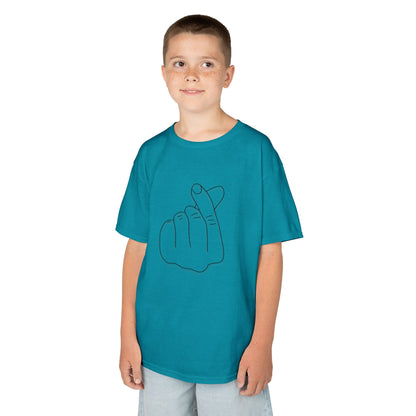 Cute Kids Heavy Cotton Tee - K-Pop Inspired Love Gesture