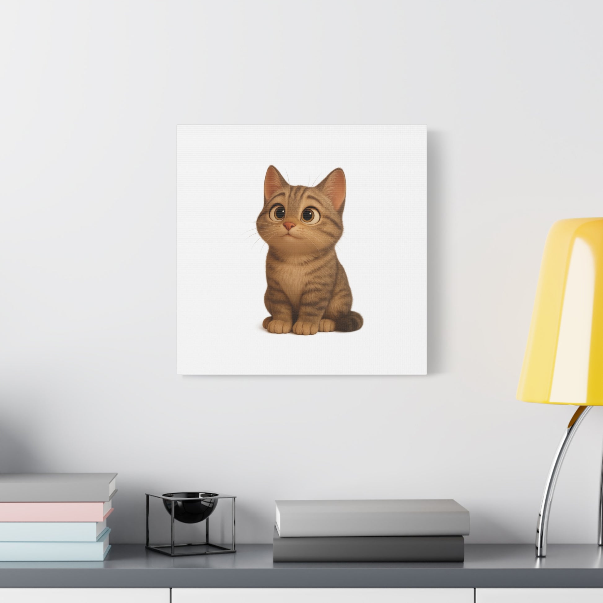 Adorable Cat Canvas Art, Cute Cat Wall Decor, Pet Lover Gift, Nursery Wall Art, Animal Print, Modern Home Decor - TRV