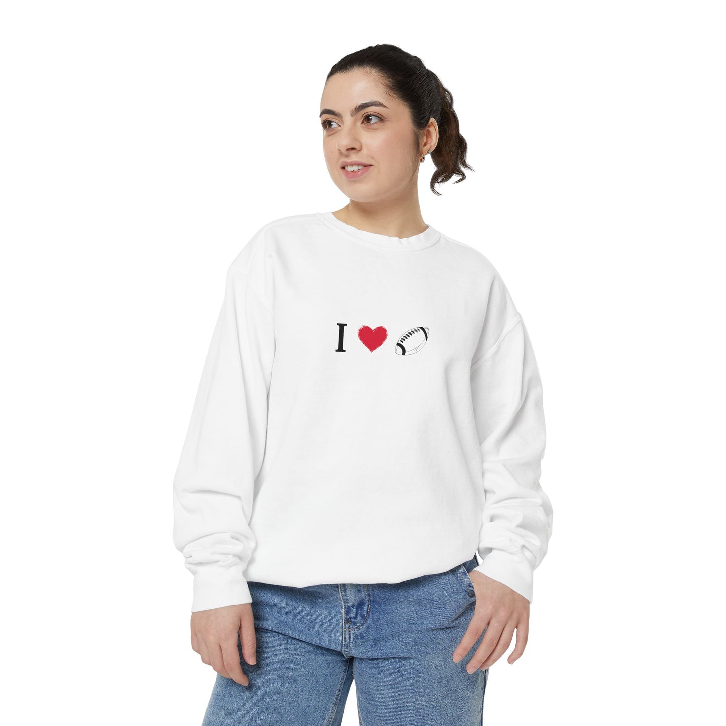 Unisex Sweatshirt, I love Football, Cozy, Perfect for Everyday Wear, Gift Idea for Friends, Couples, and Special Occasions - TRV