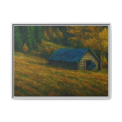 Framed Matte Canvas Print, Rustic Artwork, Farmhouse Decor, Nature Wall Art, Gift for Home, Autumn Decor, Landscape Painting