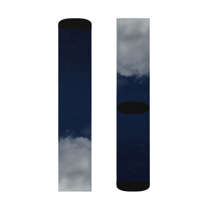 Night Sky Cloud Pattern Socks | Sublimation Crew Socks