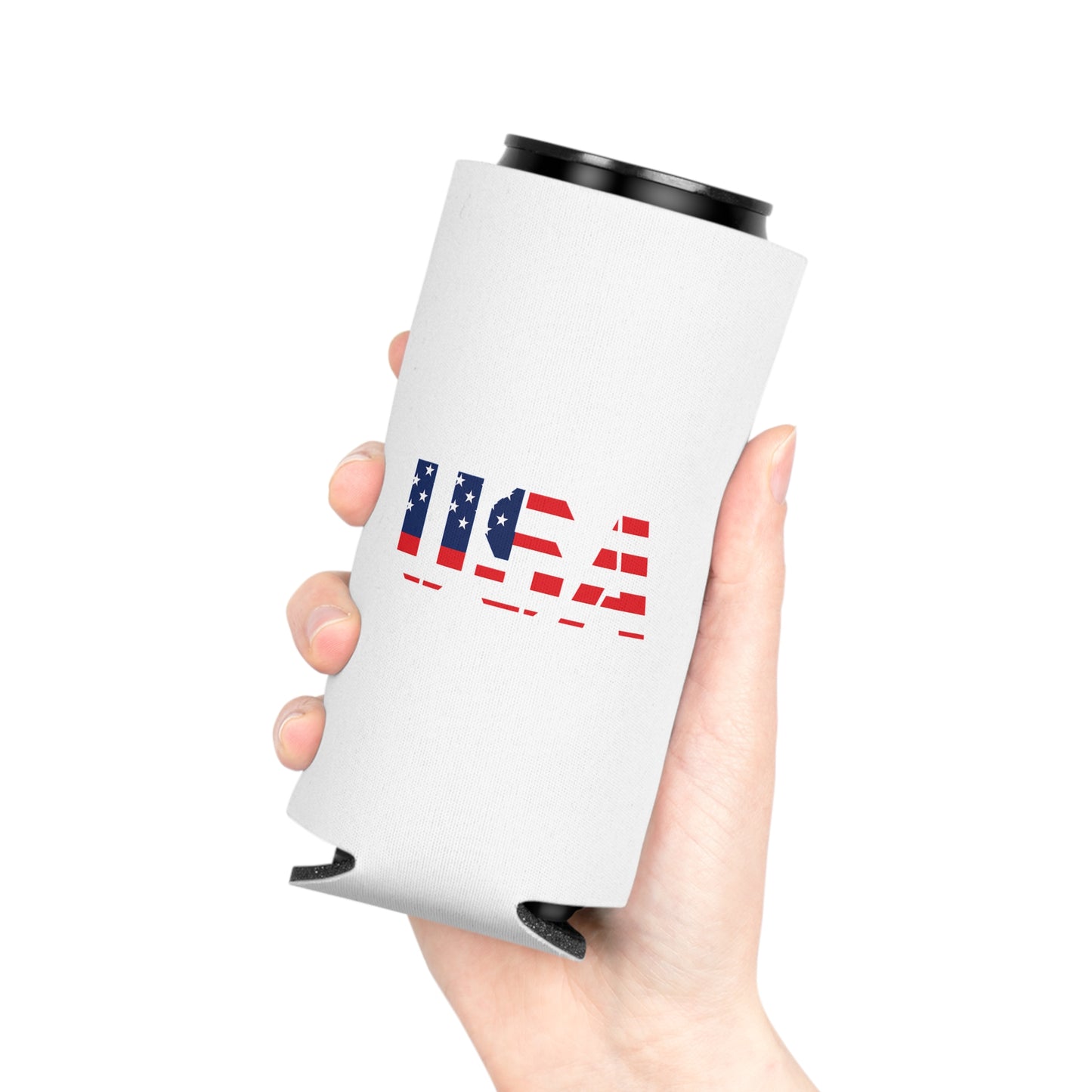 USA Flag Can Cooler - Perfect for BBQs, Independence Day, Tailgating, Memorial Day, Housewarming - TRV
