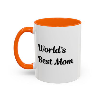 World's Best Mom Accent Coffee Mug - 11oz & 15oz - Perfect Gift for Mother's Day