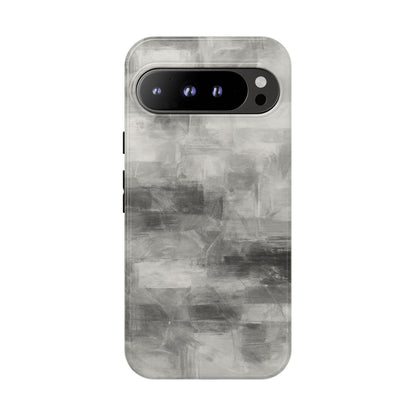 Abstract gray grid phone case by Printify, tough protective iPhone cover with modern design and durable material.