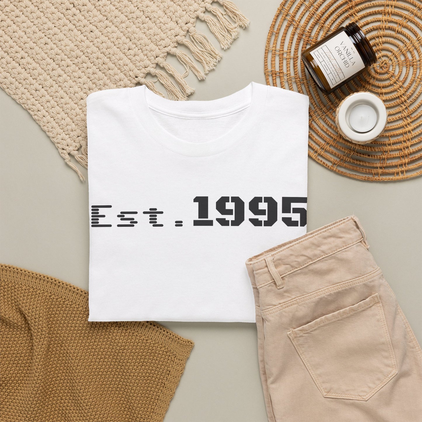 Unisex Heavy Cotton Tee - Est. 1995, Vintage Birthday Gift, Customizable Tee, Retro Unisex Shirt, Casual Everyday Wear
