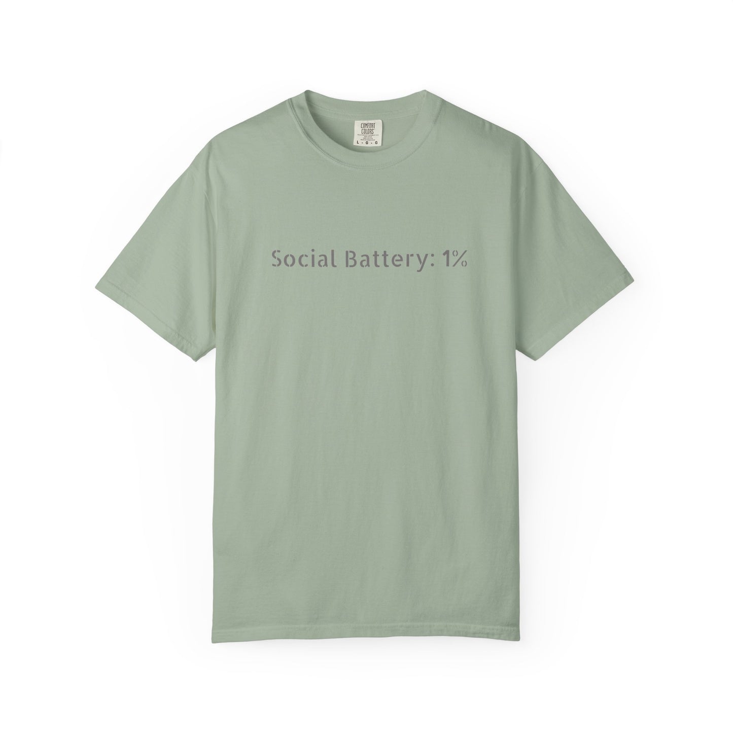 Social Battery 1% T-shirt | Introvert Funny Text Tee