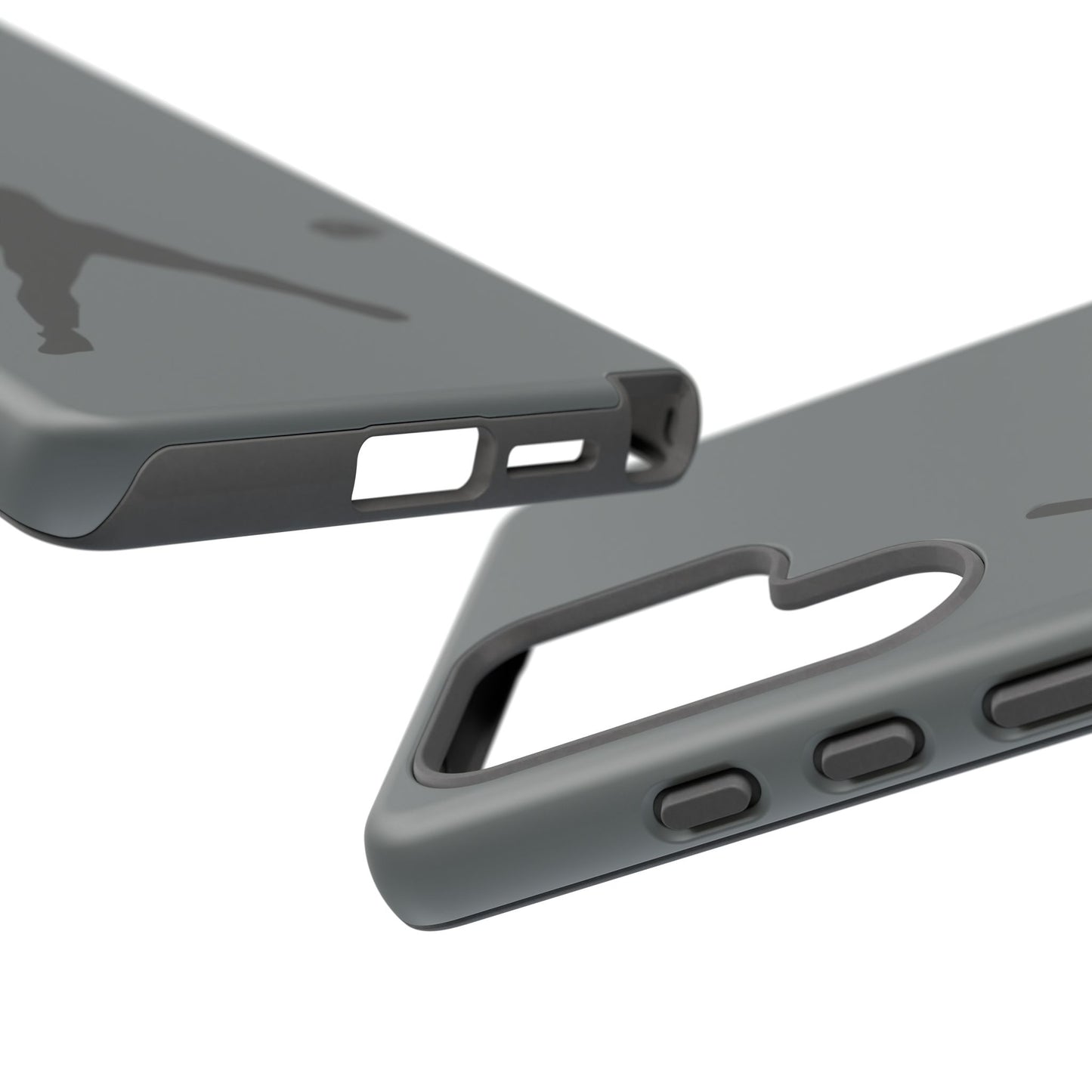 Black baseball silhouette tough phone case for iPhone, protective sporty design by Printify, fits various iPhone models.