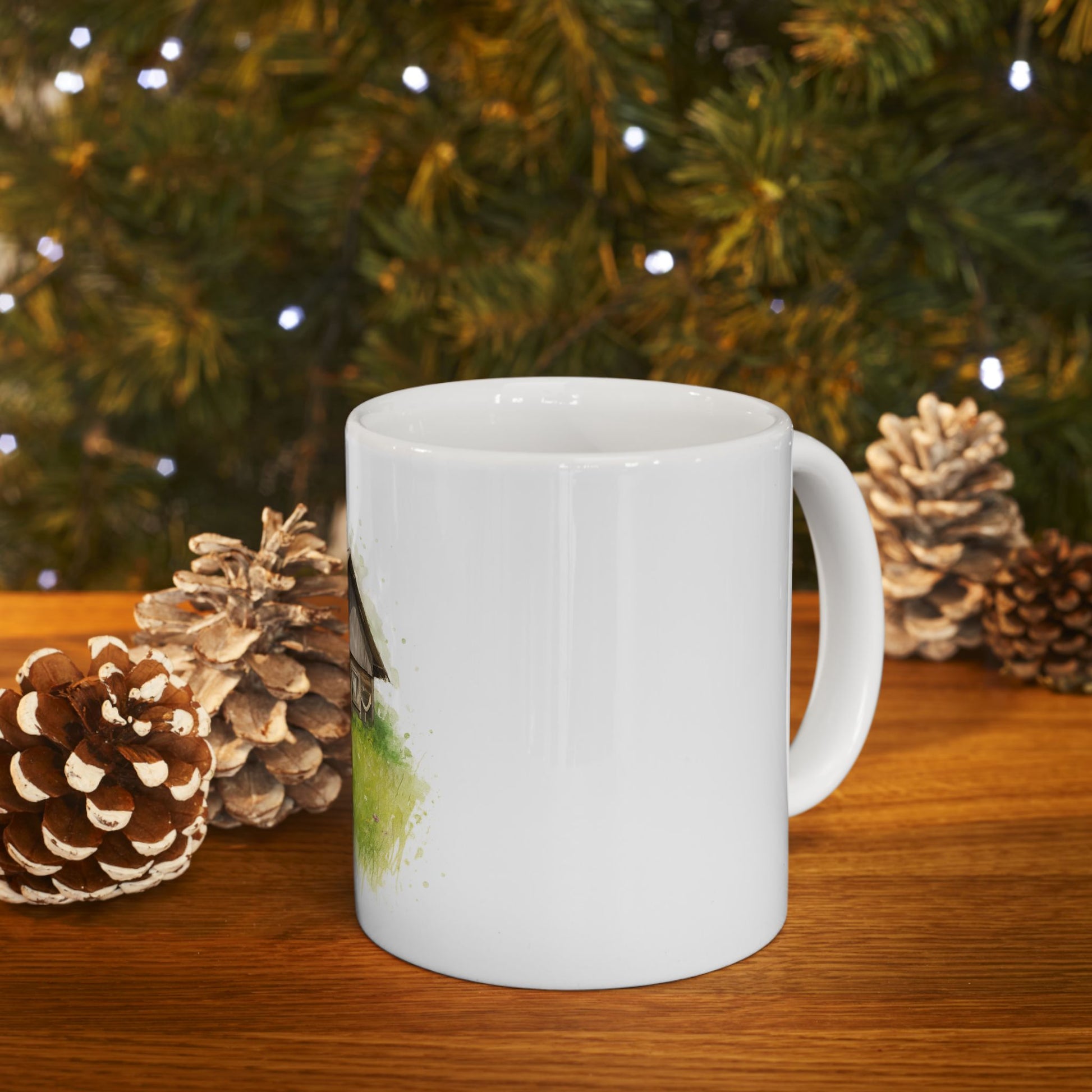 Rustic Cabin Ceramic Mug - Cozy Coffee Cup for Nature Lovers, Gift for Home, Farmhouse Decor, Tea Time, Camping Enthusiasts - TRV