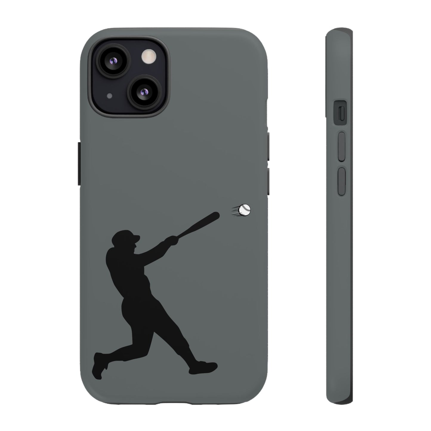 Printify baseball batter phone case, tough protective smartphone cover featuring a baseball player design for fans.