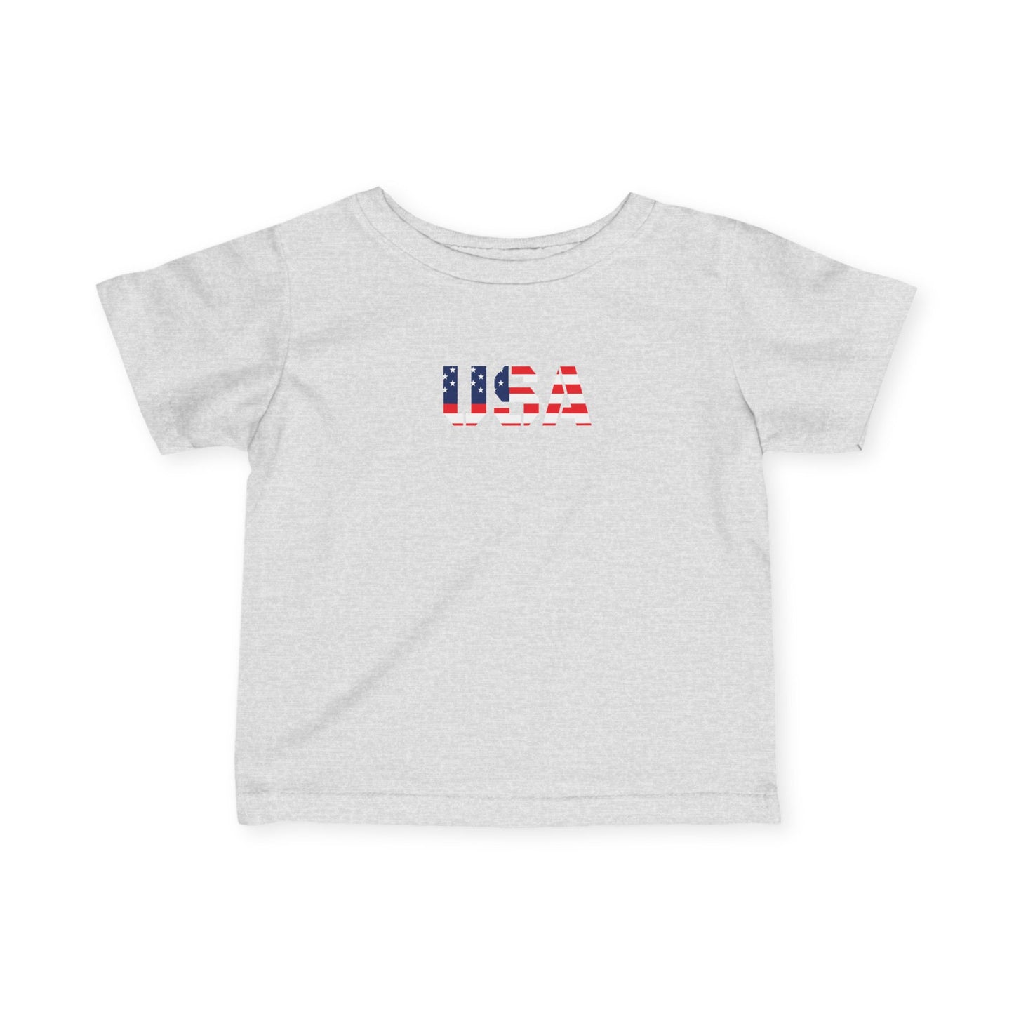 USA Infant Fine Jersey Tee - Cute Baby Shirt, Toddler Clothing, American Flag Tee, Baby Shower Gift, 4th of July Outfit