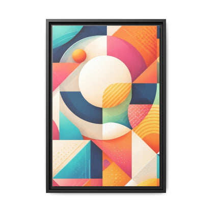 Colorful Geometric Abstract Art Matte Canvas Framed