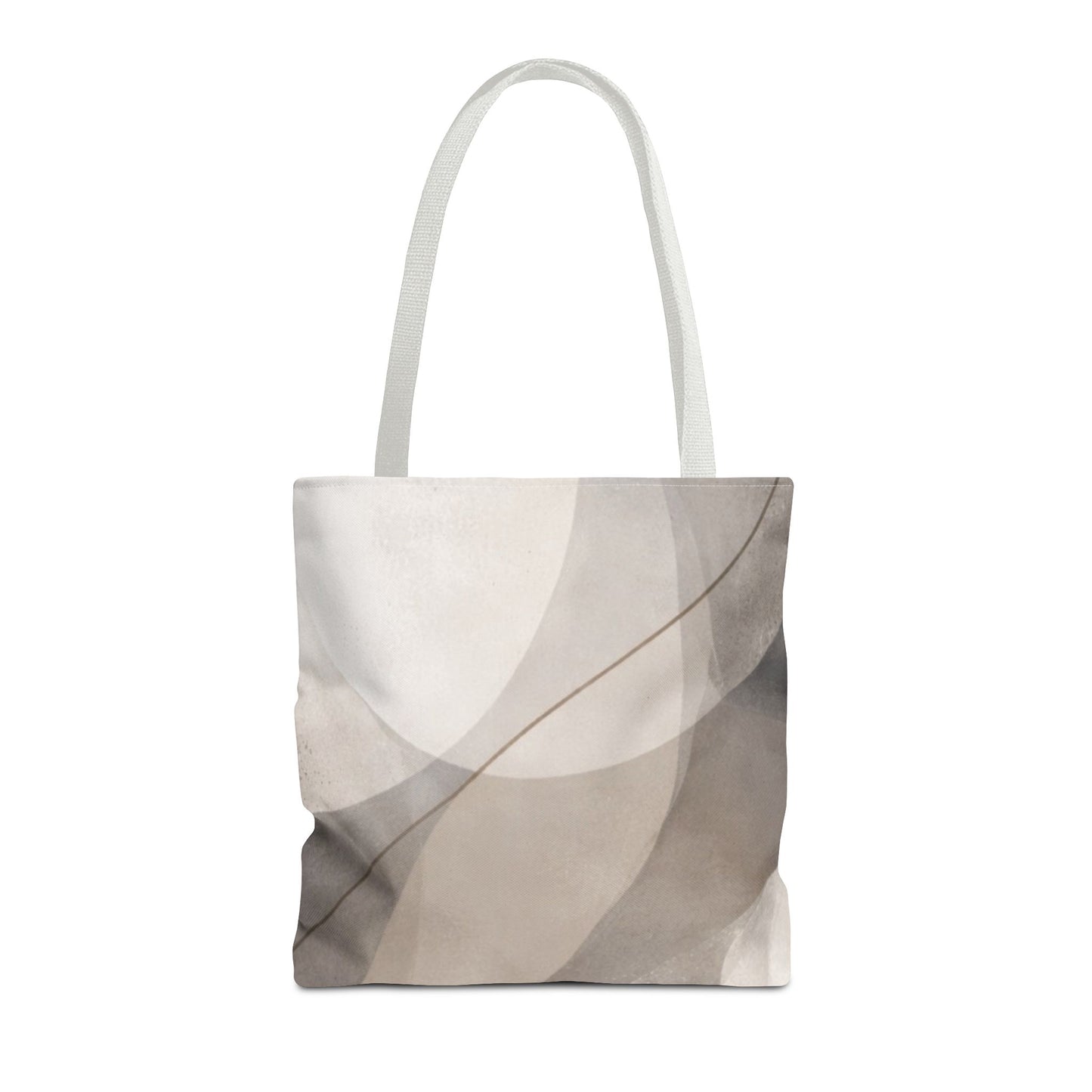 Neutral Abstract Watercolor Waves Tote Bag | All-Over Print