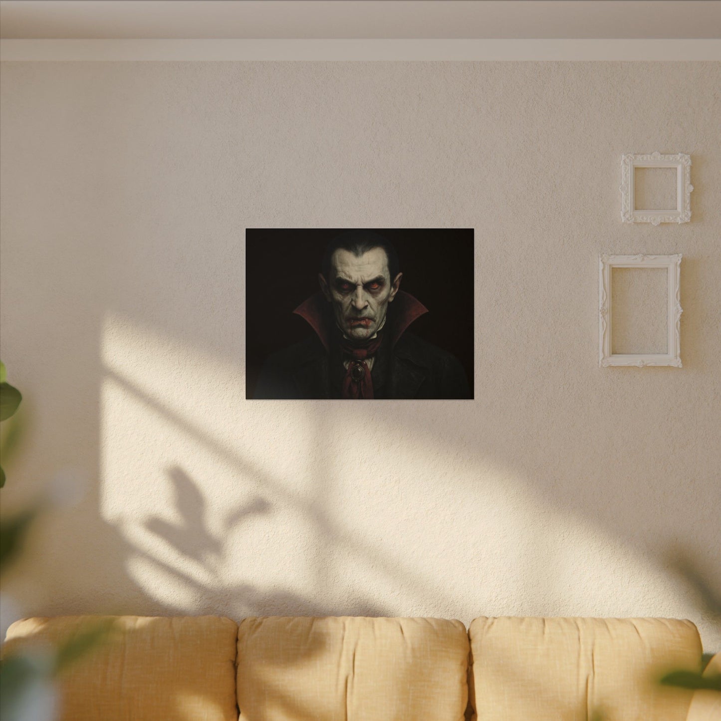 Vampire Portrait Canvas Wall Art – Gothic Dracula Matte Stretched Print