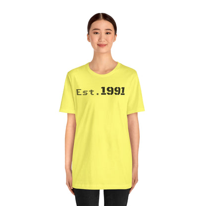 Established 1991 Unisex Jersey Tee | Vintage Anniversary Gift | Casual Wear, Birthday Shirt, Retro Style, Statement Tee, Gift for Him/Her - TRV