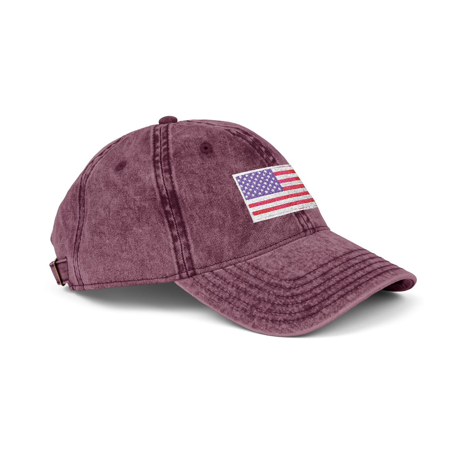 Embroidered Vintage Cap with USA Flag Design - TRV