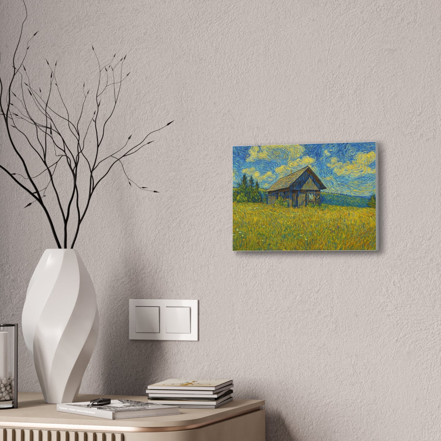 Starry Field Barn Canvas Print