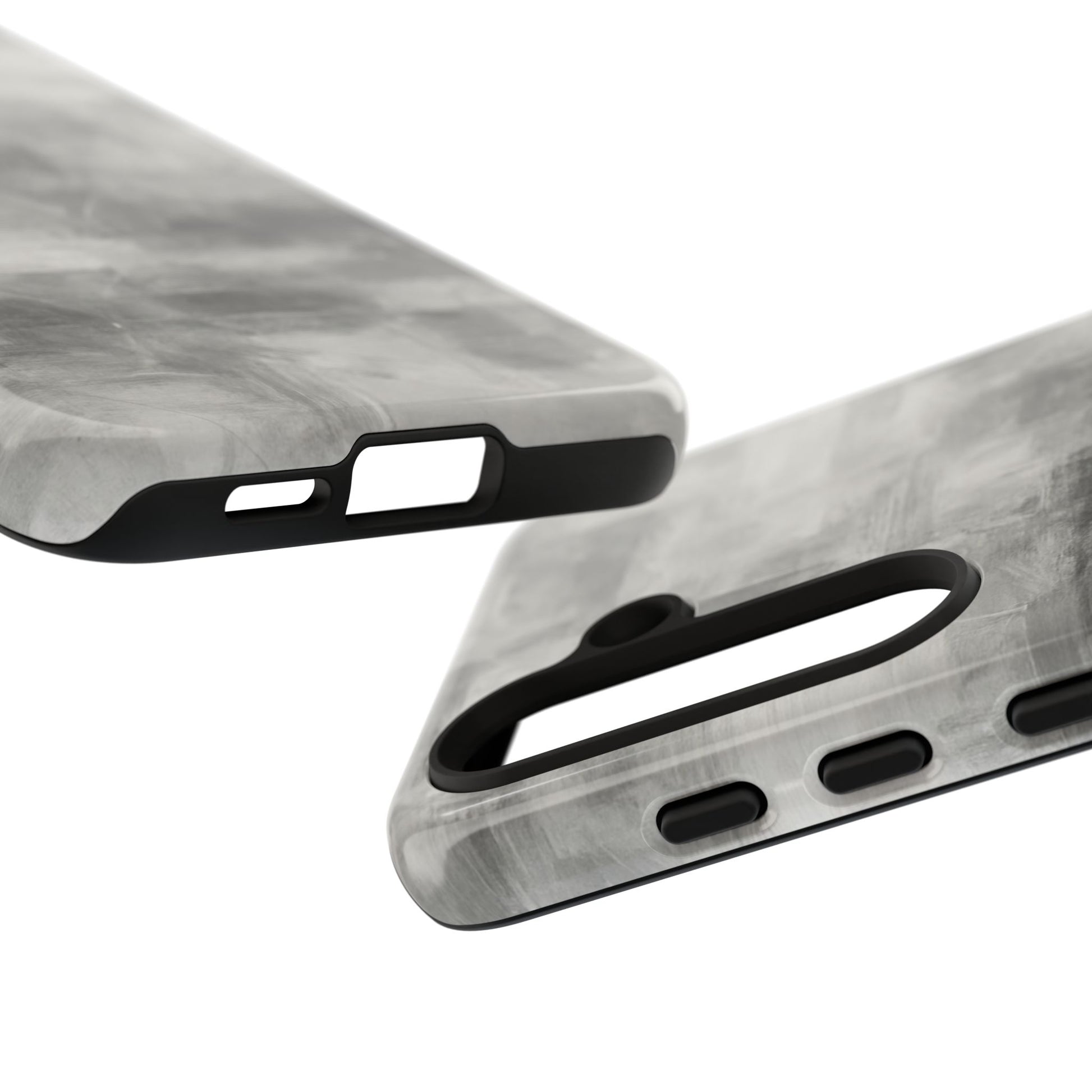 Abstract gray grid phone case for iPhone, tough protective cover by Printify with modern geometric design.