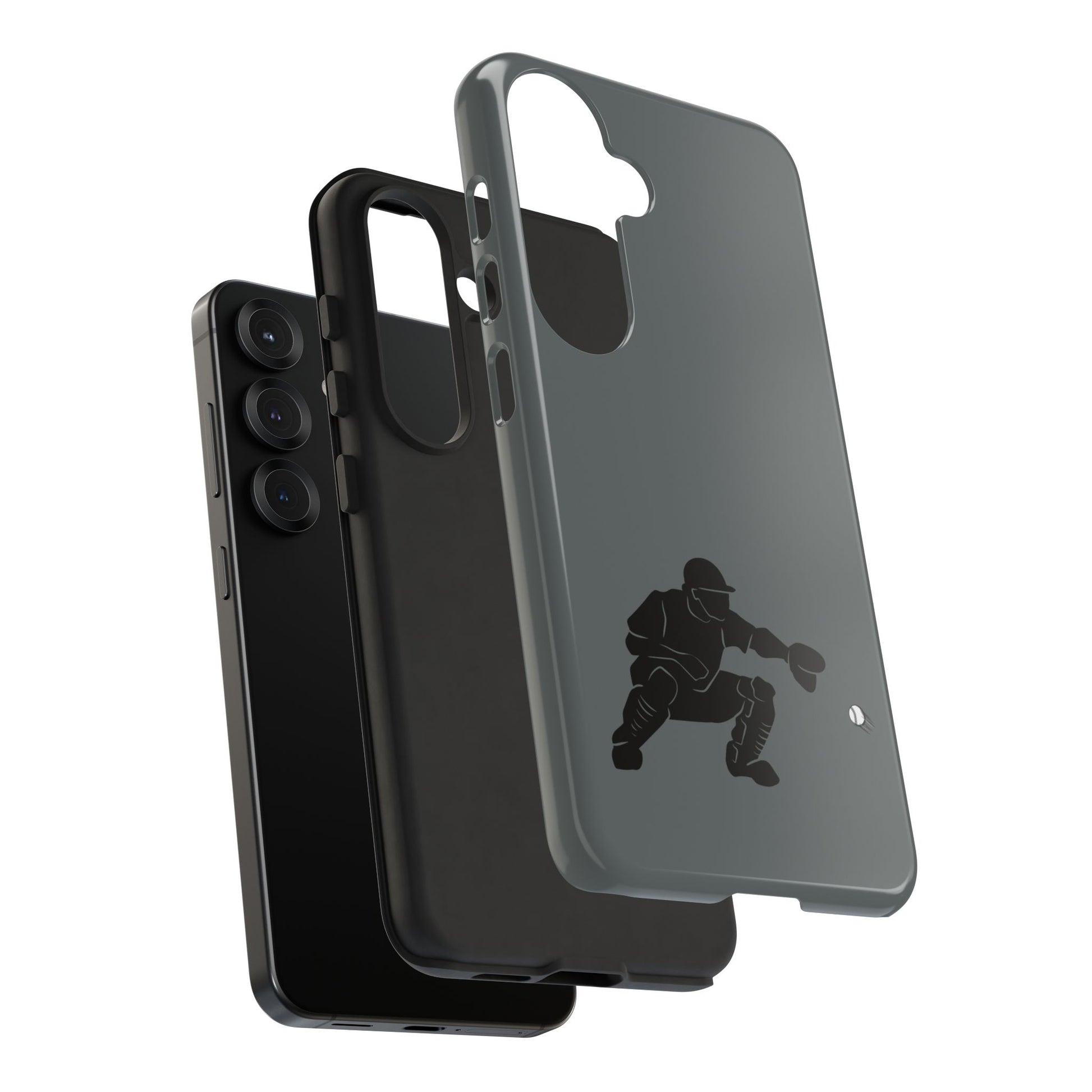 Printed baseball catcher phone case by Printify, tough protective cover with sports-themed design for mobile phones.