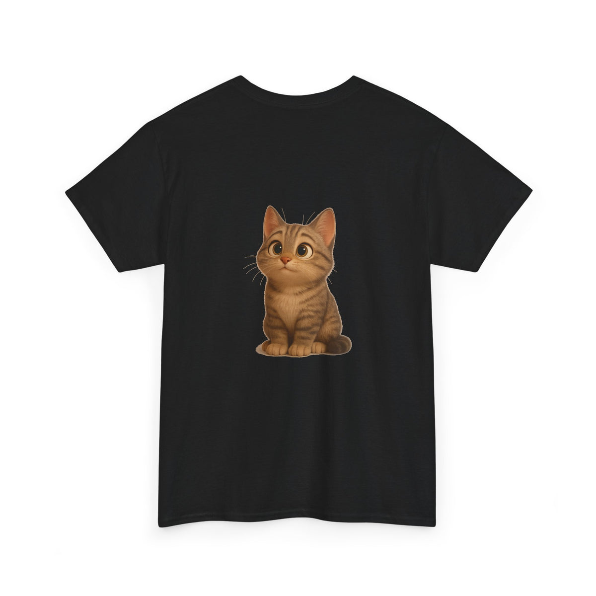 Brown kitten graphic T-shirt for cat lovers, featuring a cute feline design on a comfortable Printify T-shirt.