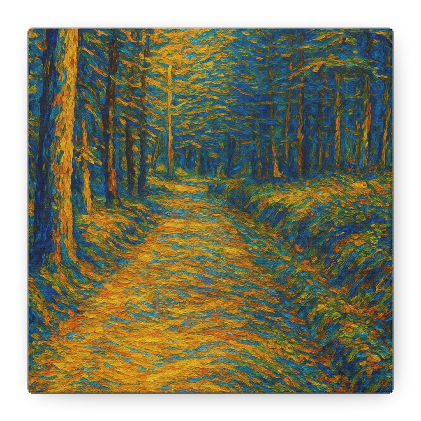 Van Gogh Style Forest Canvas Art | Nature Wall Decor, Home Office Accent, Gift for Nature Lovers, Gallery Wrapped, Living Room Wall Art - TRV