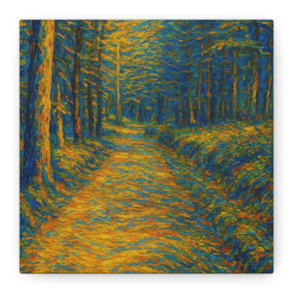 Van Gogh Style Forest Canvas Art | Nature Wall Decor, Home Office Accent, Gift for Nature Lovers, Gallery Wrapped, Living Room Wall Art - TRV